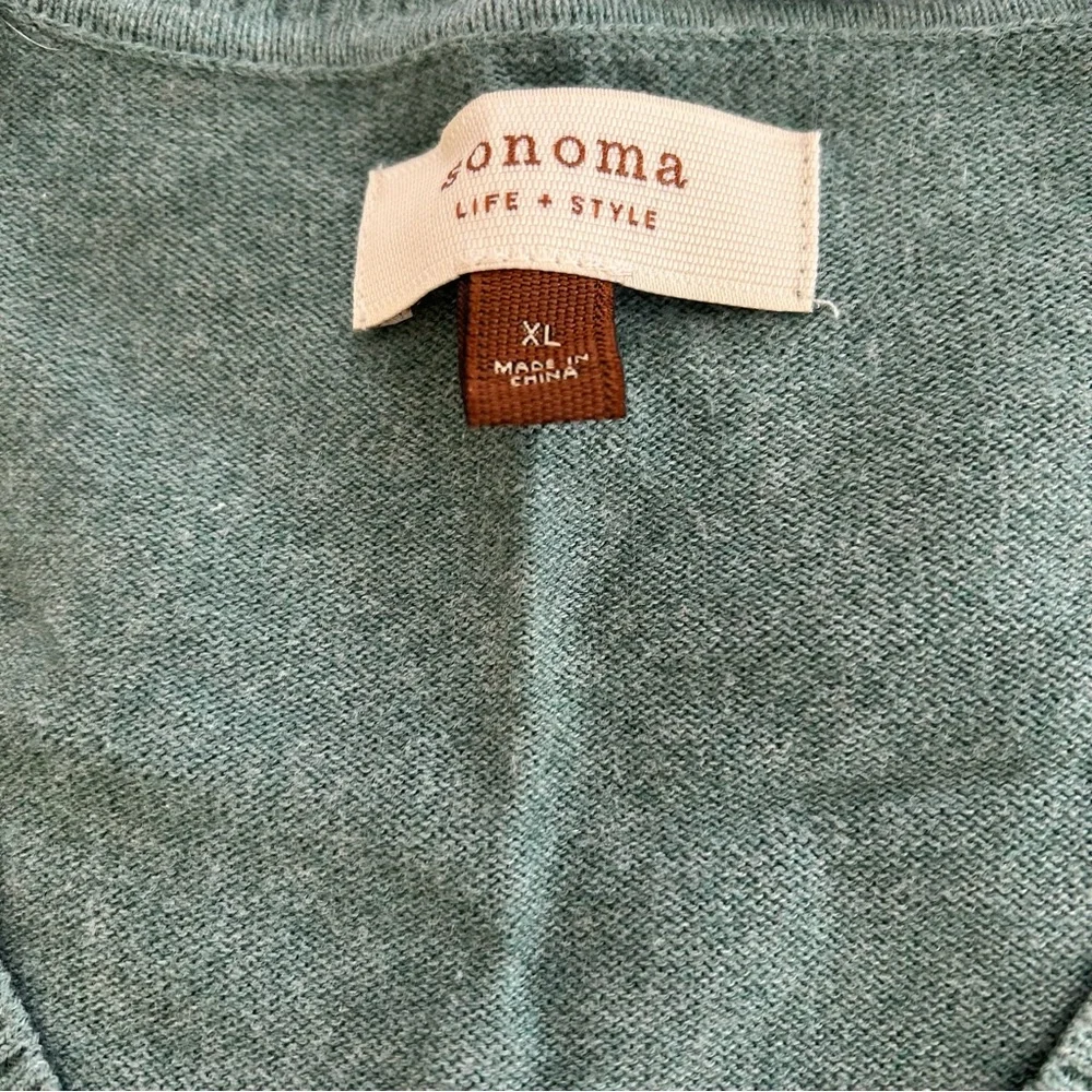 Sonoma Green Argyle Cardigan - Picture 2 of 7